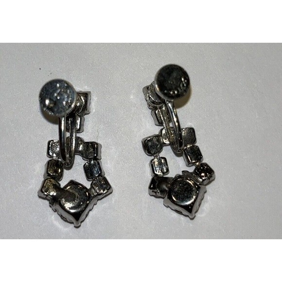 CORO Signed Vintage Earrings Lot of (2 pair) Rhinestone Screw & Clip A11… - Picture 4 of 12